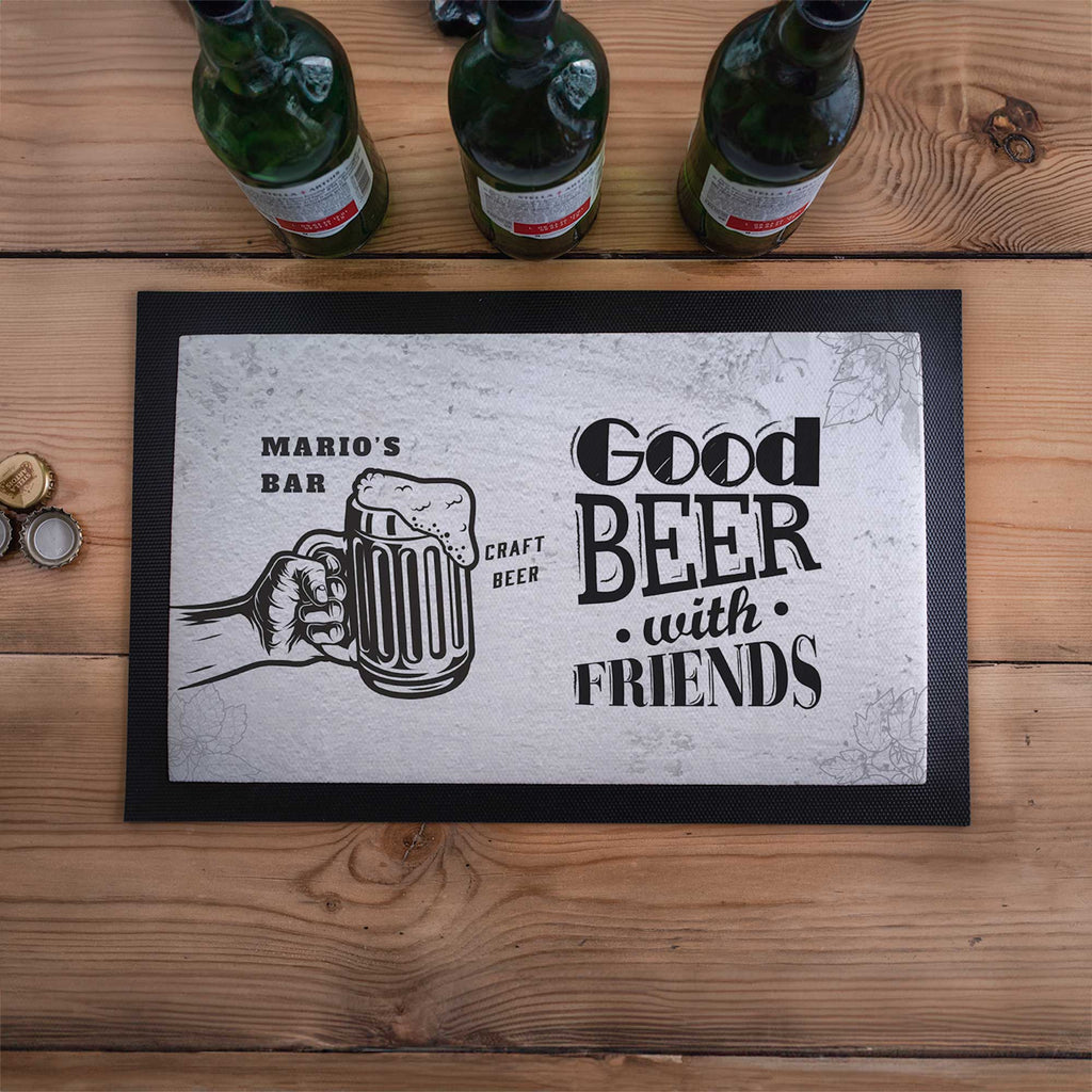 Good Beer With Friends - Bar Mat - GOTShirts