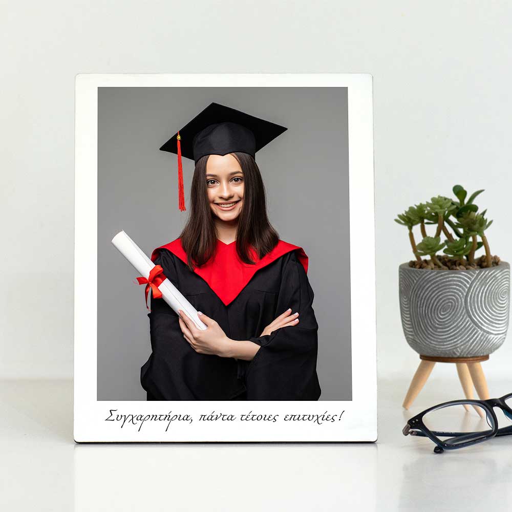 Graduation Portrait - Tabletop Wooden Frame (20x25cm) - GOTShirts