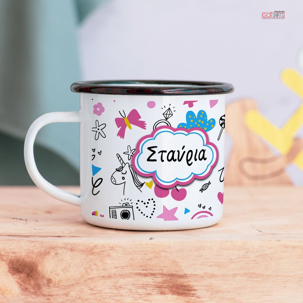 Girly Pattern - Stainless Steel Enamel Mug - GOTShirts