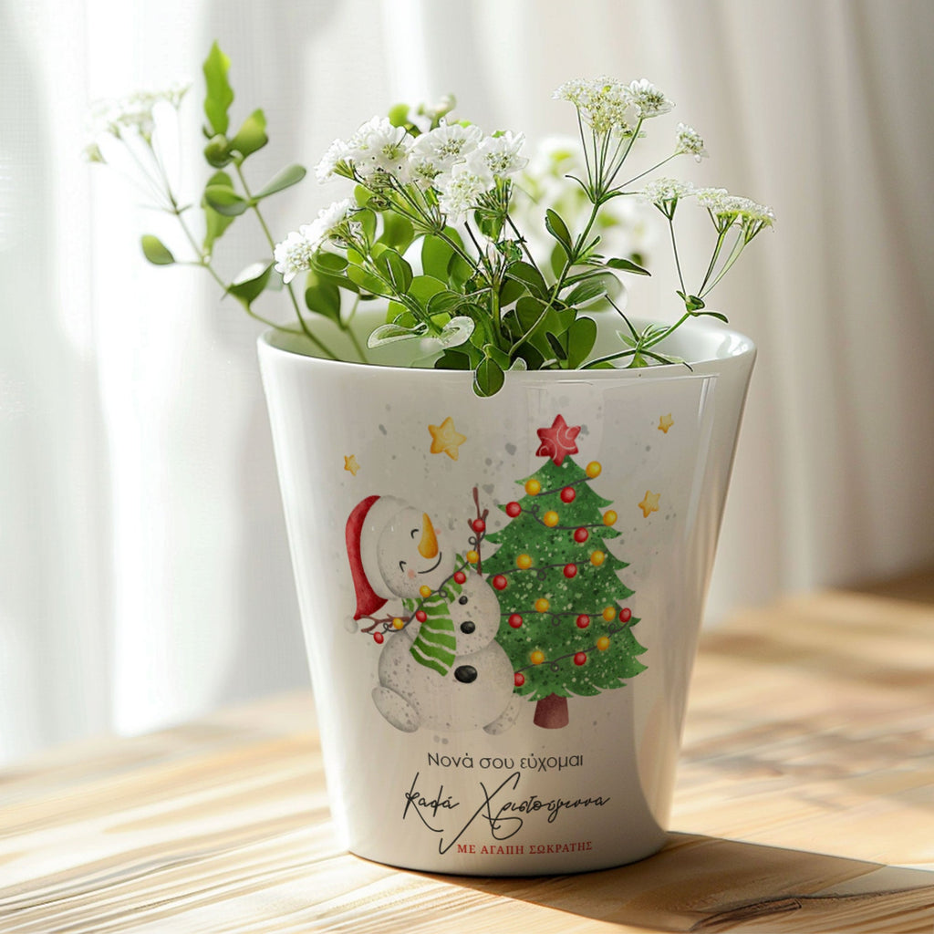 Christmas Snowman - Flower Pot - GOTShirts