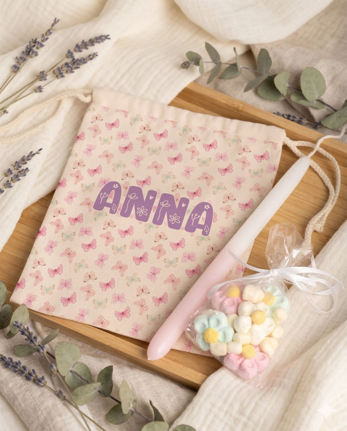 Pink Butterflies - Double Wall Bottle & Pouch Gift Set - GOTShirts