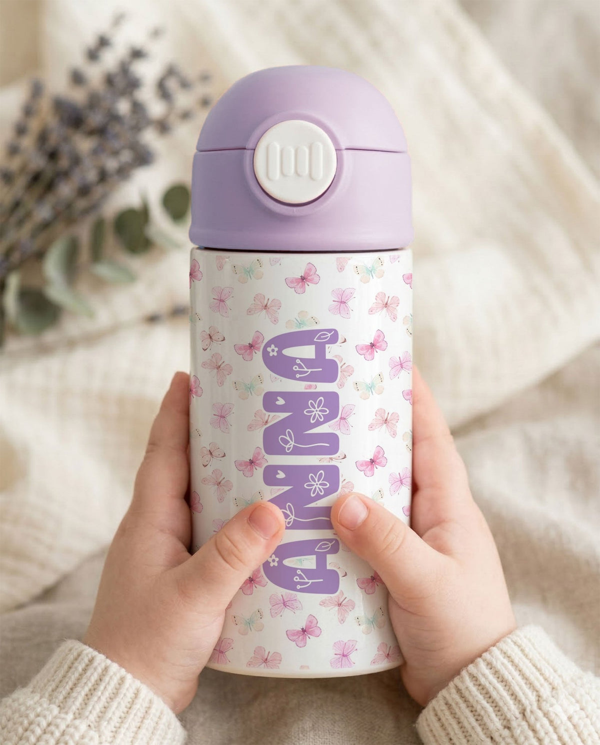 Butterflies - Double Wall Colored Water Bottle - GOTShirts