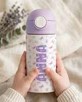 Pink Butterflies - Double Wall Bottle & Pouch Gift Set - GOTShirts