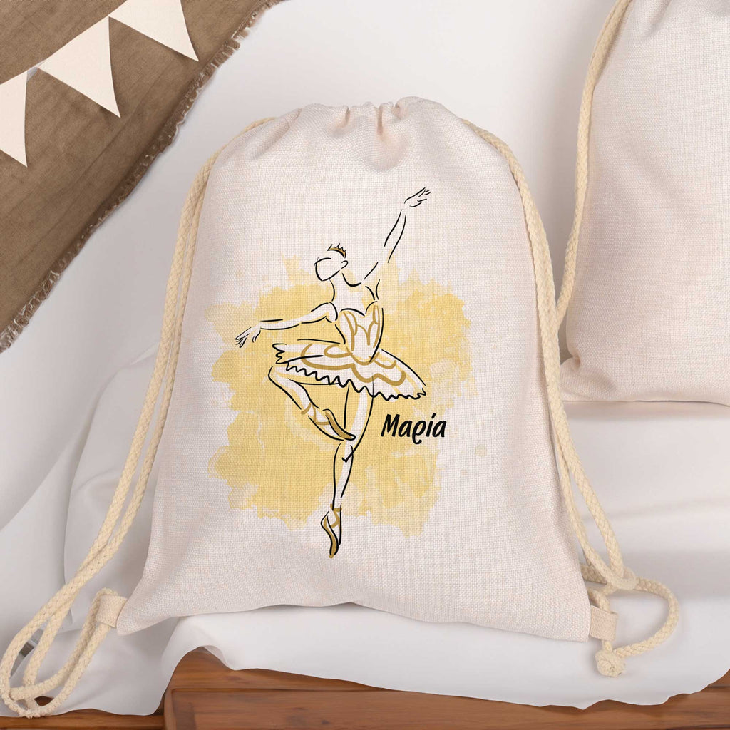 Ballet Dancer - Drawstring Bag Linen - GOTShirts