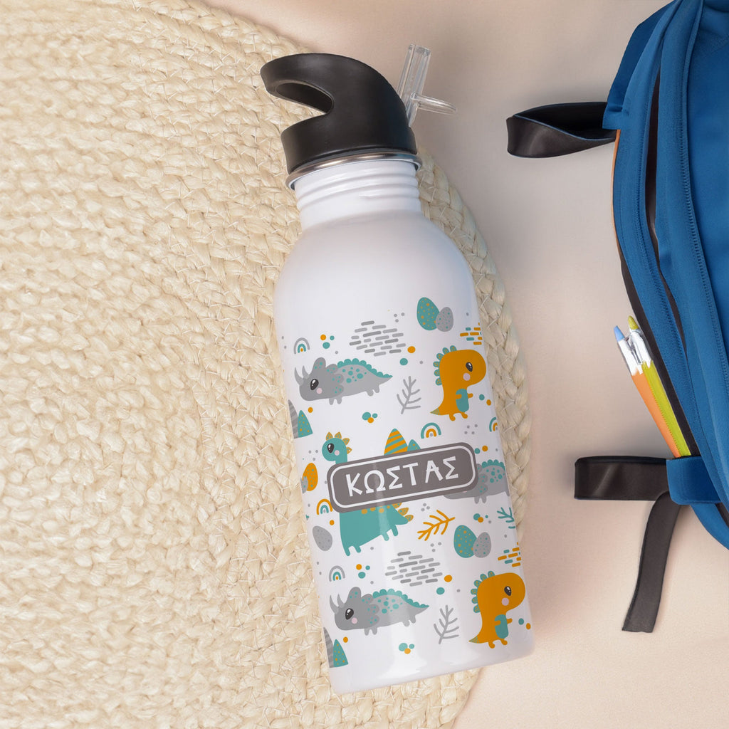 Dinosaurs Pattern - Stainless Steel Water Bottle 600ml - GOTShirts