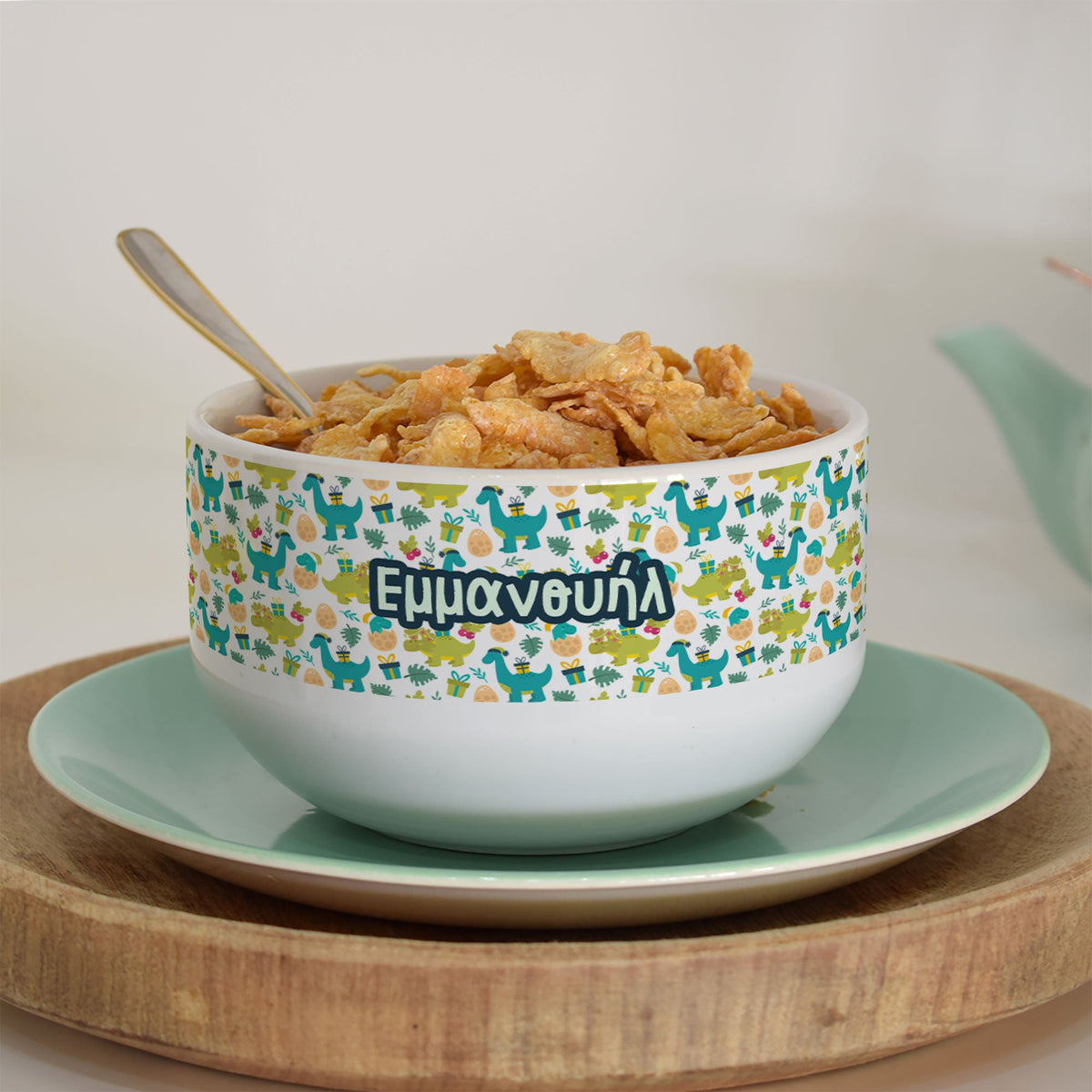 Christmas Dino - Personalized Ceramic Bowl - GOTShirts