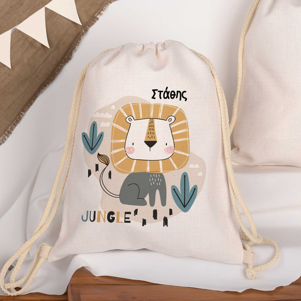 Jungle Lion - Drawstring Bag Linen - GOTShirts