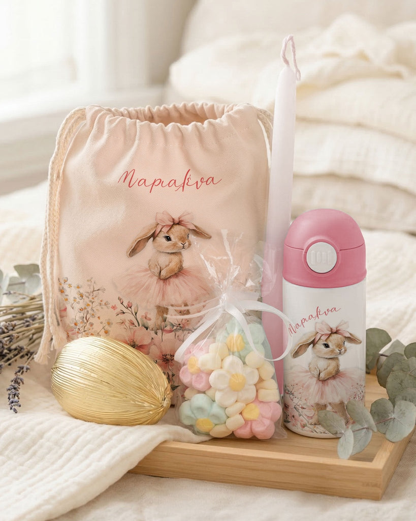 Bunny Ballerina - Double Wall Bottle & Pouch Gift Set - GOTShirts