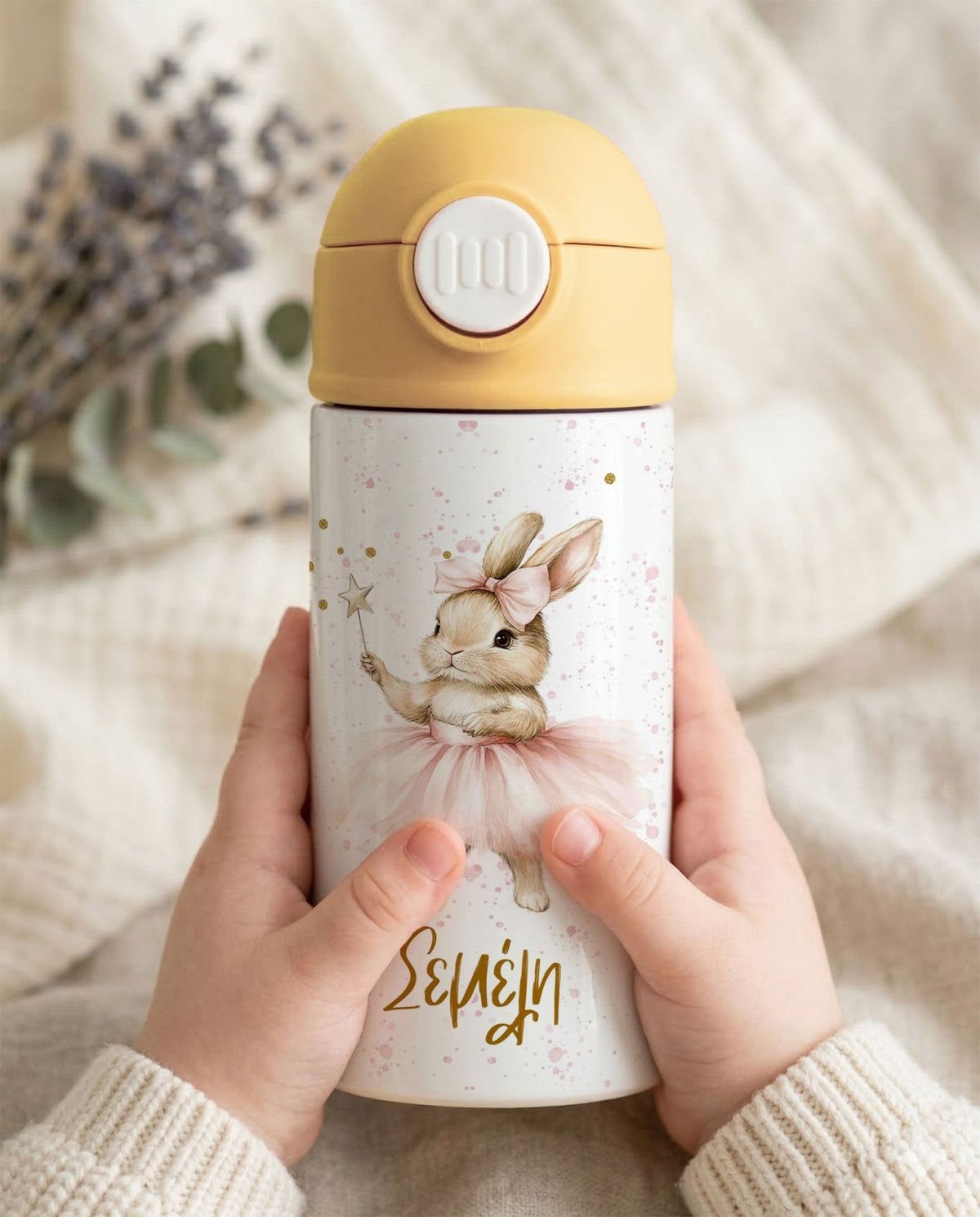 Bunny Fairy - Double Wall Colored Water Bottle - GOTShirts