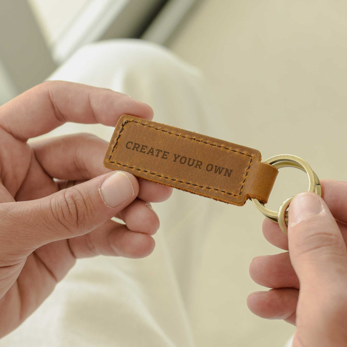 Engraved Leather Keyring - GOTShirts