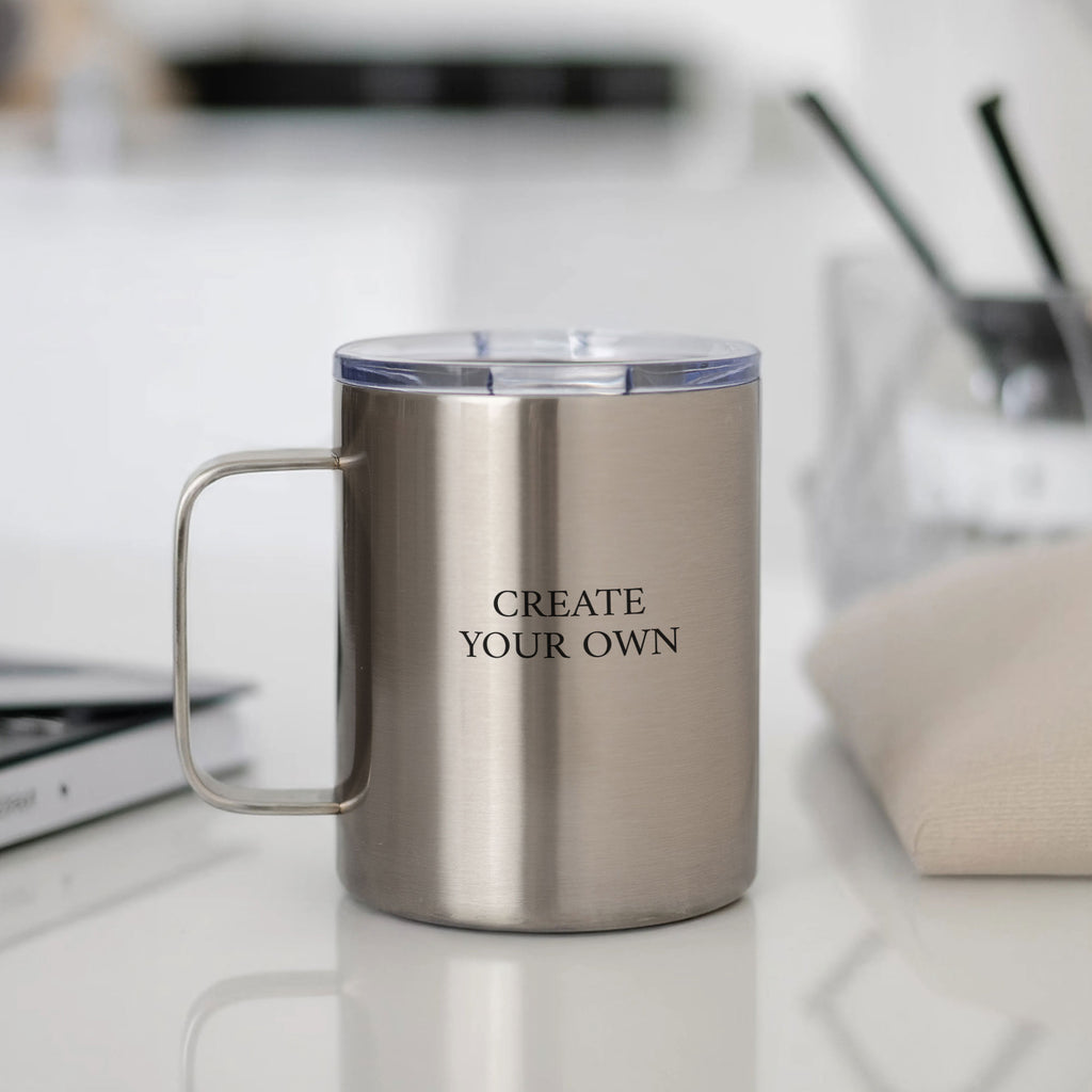 Silver Stainless Steel Mug With Handle - GOTShirts