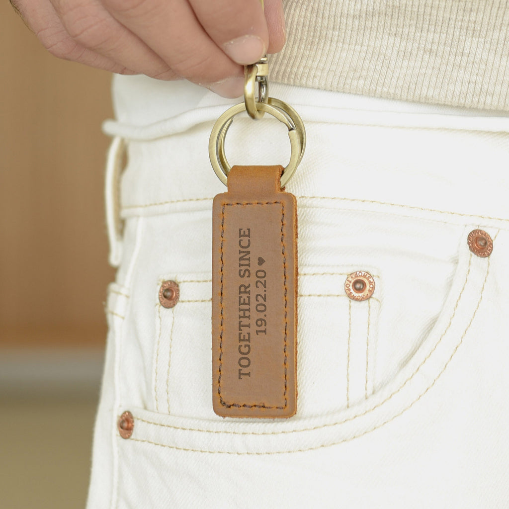 Together Since - Engraved Leather Keyring - GOTShirts