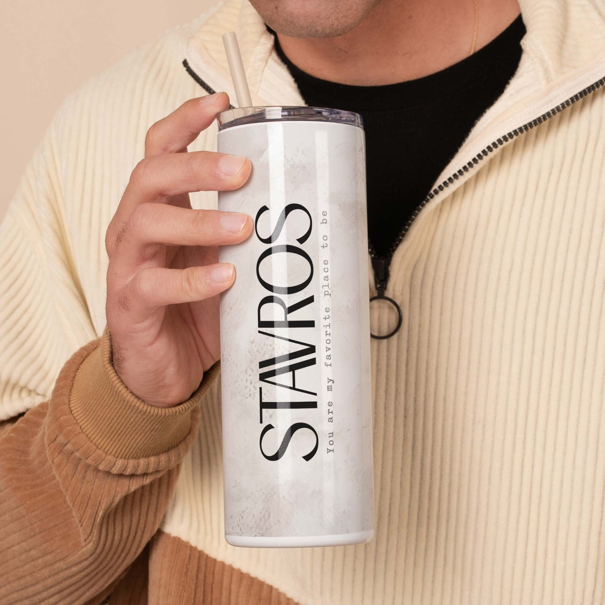 You Are My Favorite Place - Stainless Steel Skinny Tumbler With Straw - GOTShirts