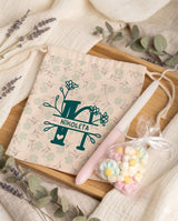 Spring Initial & Name Petrol - Double Wall Bottle & Pouch Gift Set - GOTShirts
