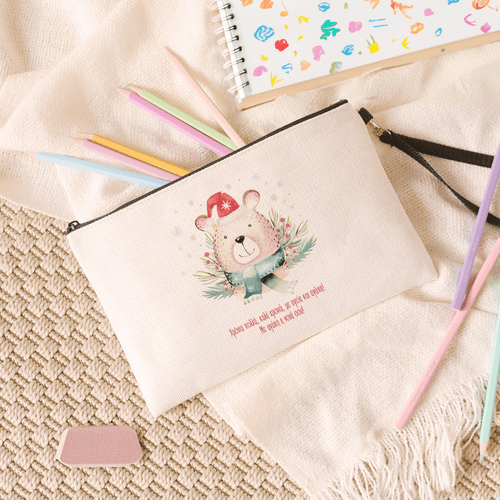 Merry Christmas Form Your Godmother - Linen Pencil Case - GOTShirts