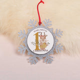 My First Christmas Deer - Glitter Snowflake Ornament - GOTShirts