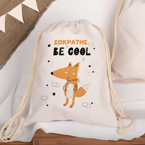 Orange Fox - Drawstring Bag Linen - GOTShirts