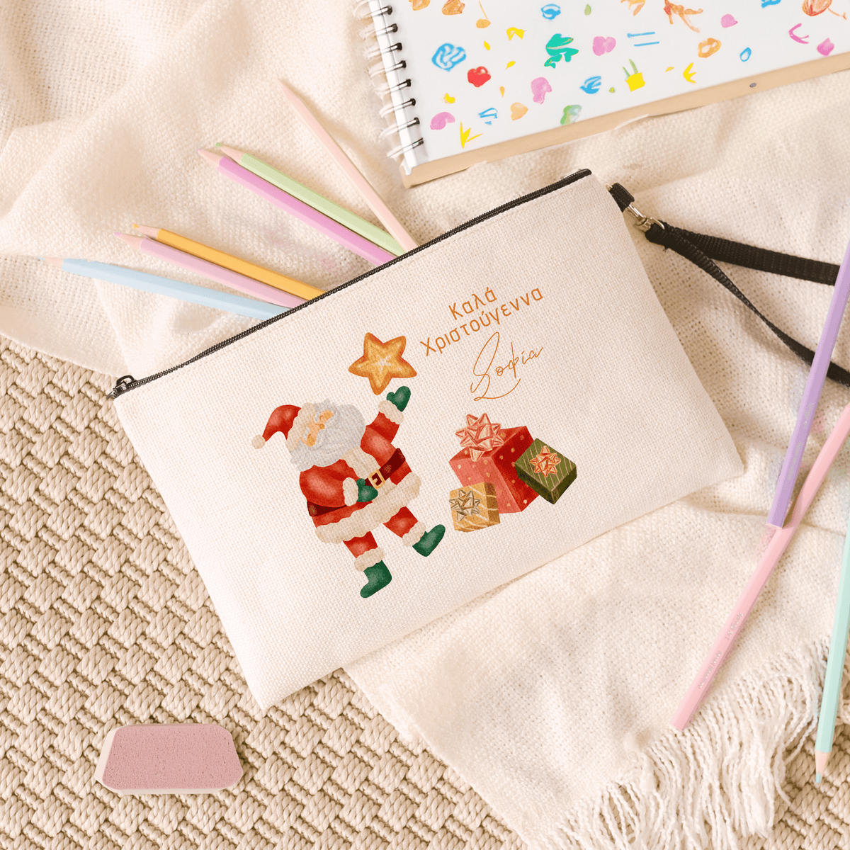Santa Claus - Linen Pencil Case - GOTShirts
