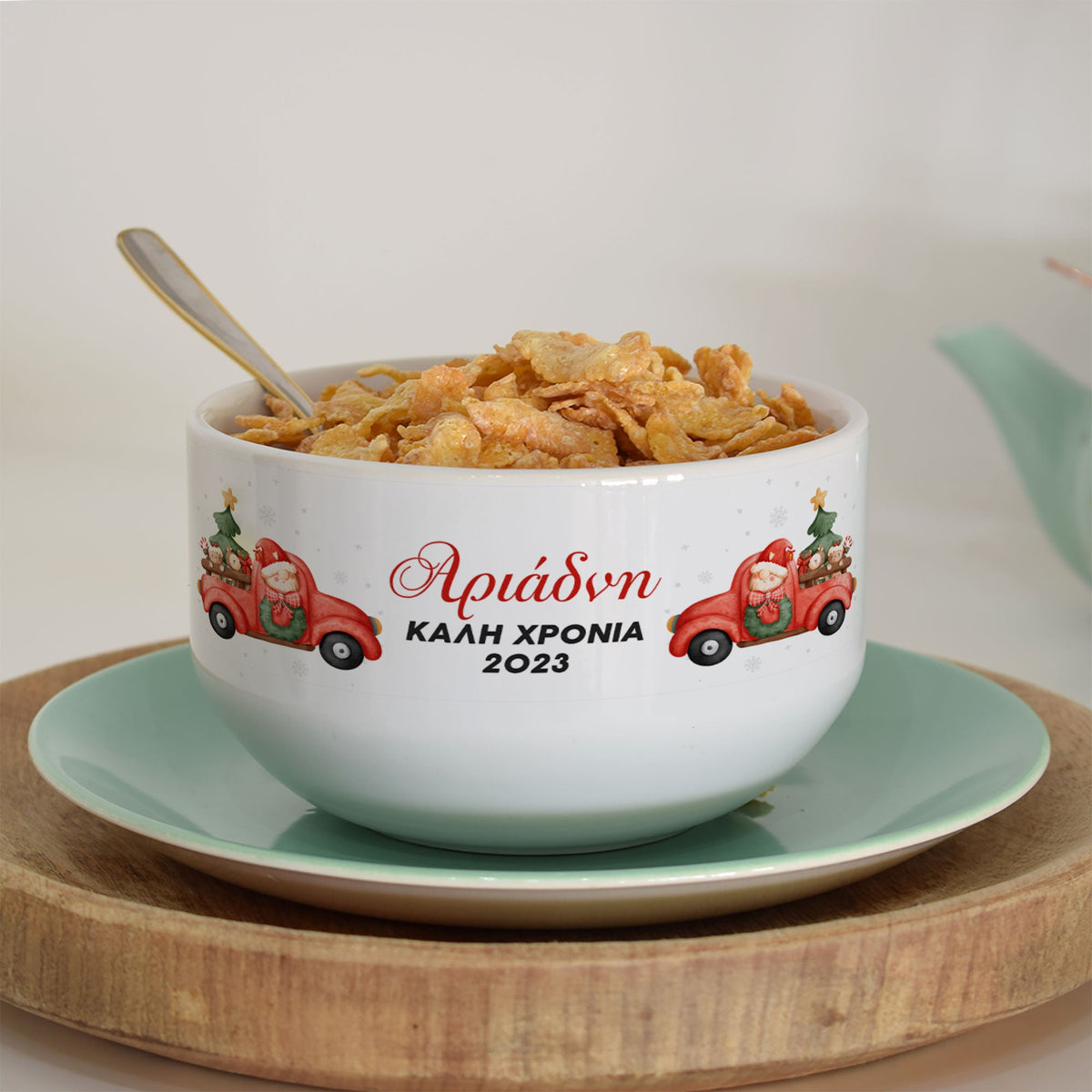 Christmas Car - Personalized Ceramic Bowl - GOTShirts
