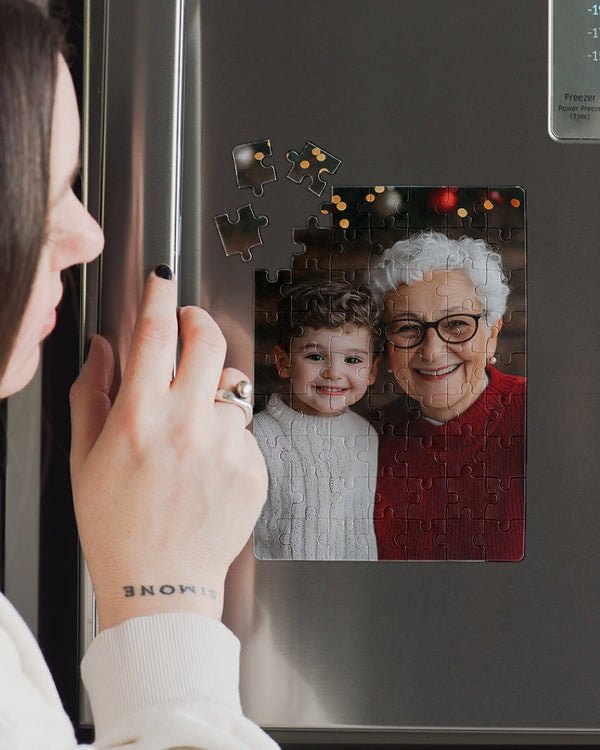 Best Grandmother BOY - Magnetic Puzzle & Wine Mug Gift Box - GOTShirts