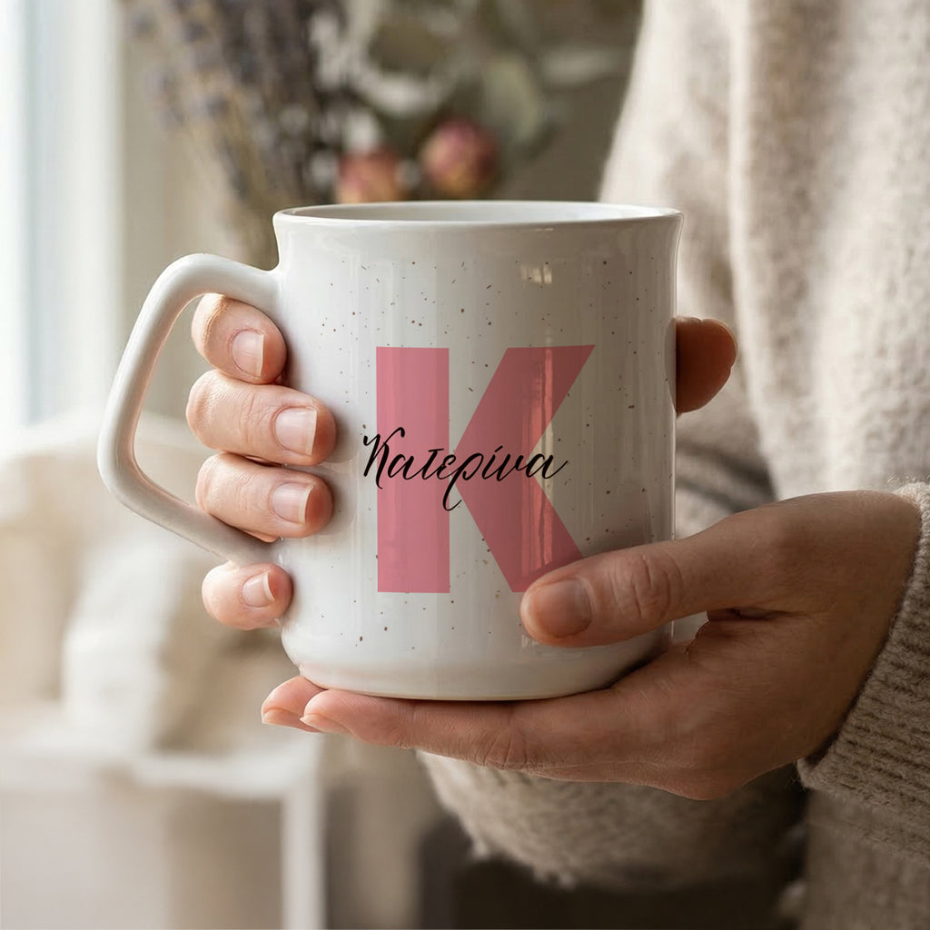 Capital & Name Pink - Ceramic Mug 9oz