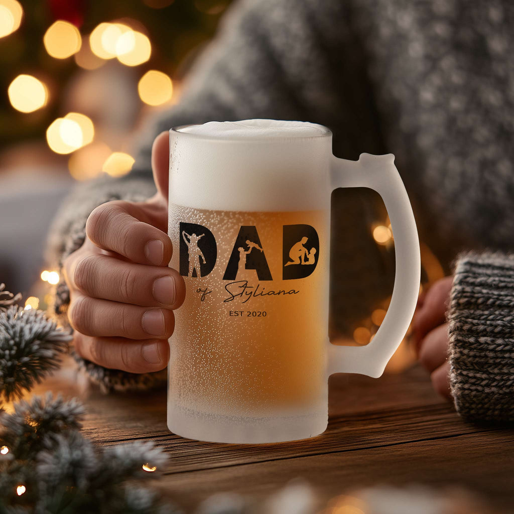 Dad Of - Frosted Beer Glass - GOTShirts