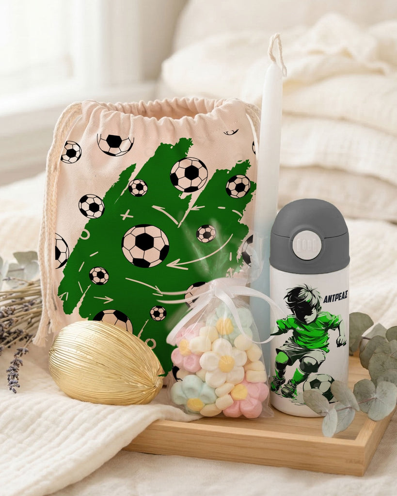 Football Green - Double Wall Bottle & Pouch Gift Set - GOTShirts
