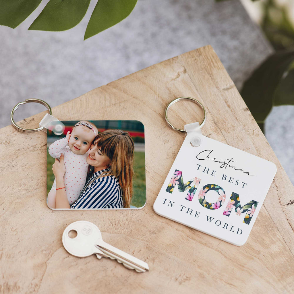 The Best Mom In The World - Square Plastic Keyring - GOTShirts