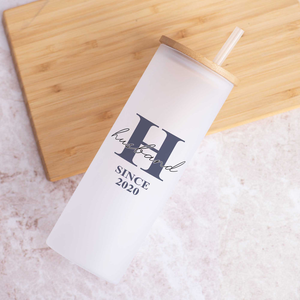 Husband - Skinny Frosted Glass Tumbler
