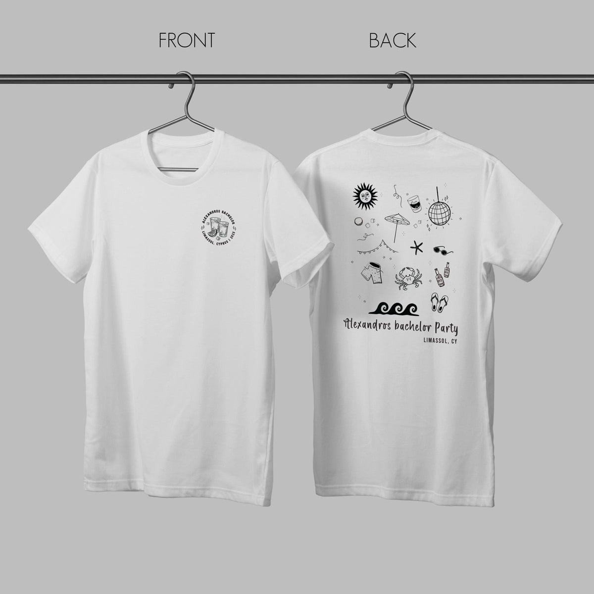Summer Bachelor Party - T-shirt (2 Sides Print) - GOTShirts