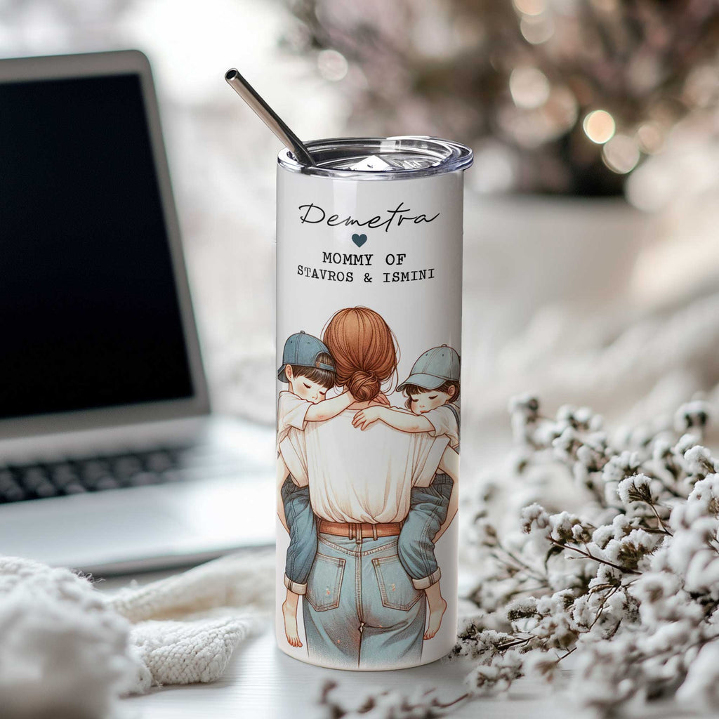 Our Mom - Stainless Steel Skinny Tumbler With Straw - GOTShirts