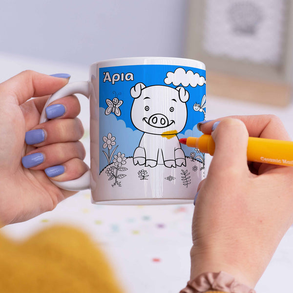 Colour It! Children's Mugs with Markers - GOTShirts