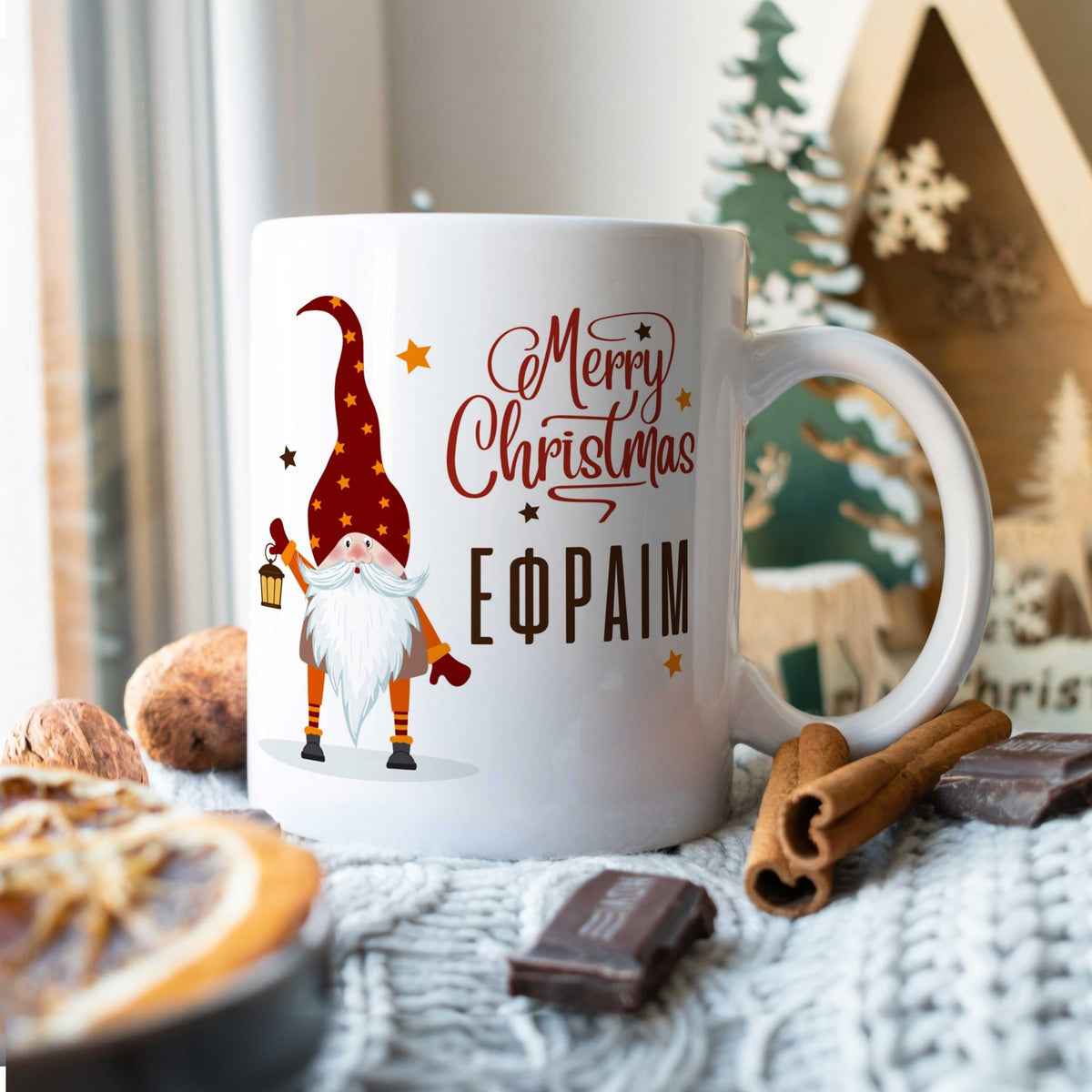 Red Christmas Gnome Ceramic Mug 330ml - GOTShirts