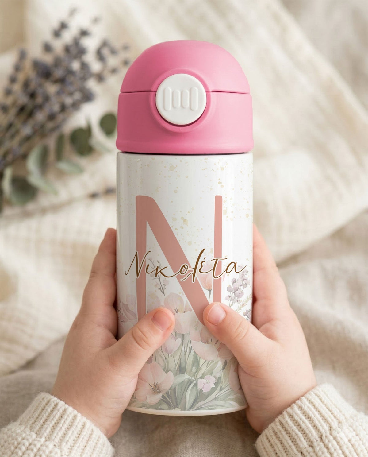Capital & Flowers - Double Wall Colored Water Bottle - GOTShirts