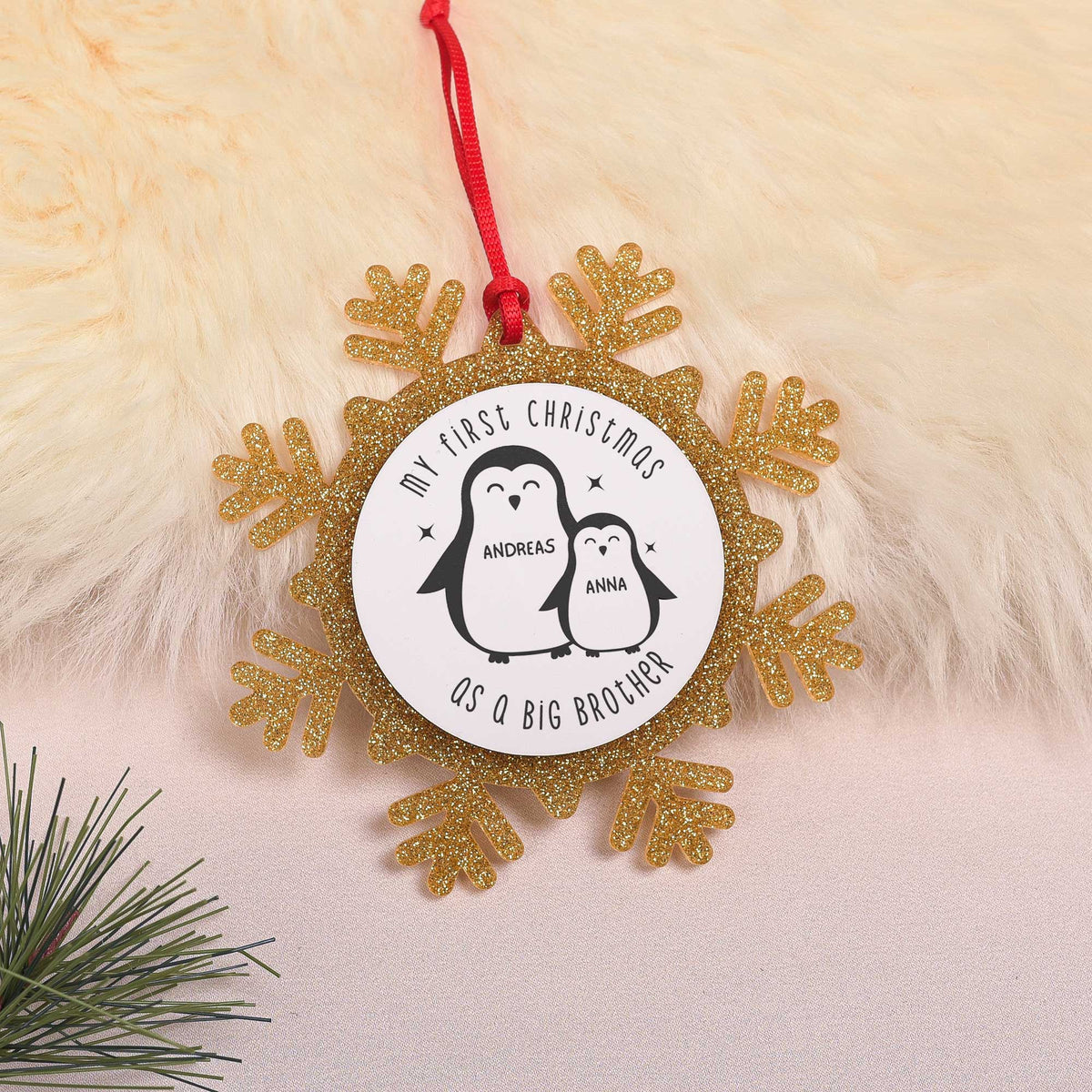 Penguins - Glitter Snowflake Ornament - GOTShirts