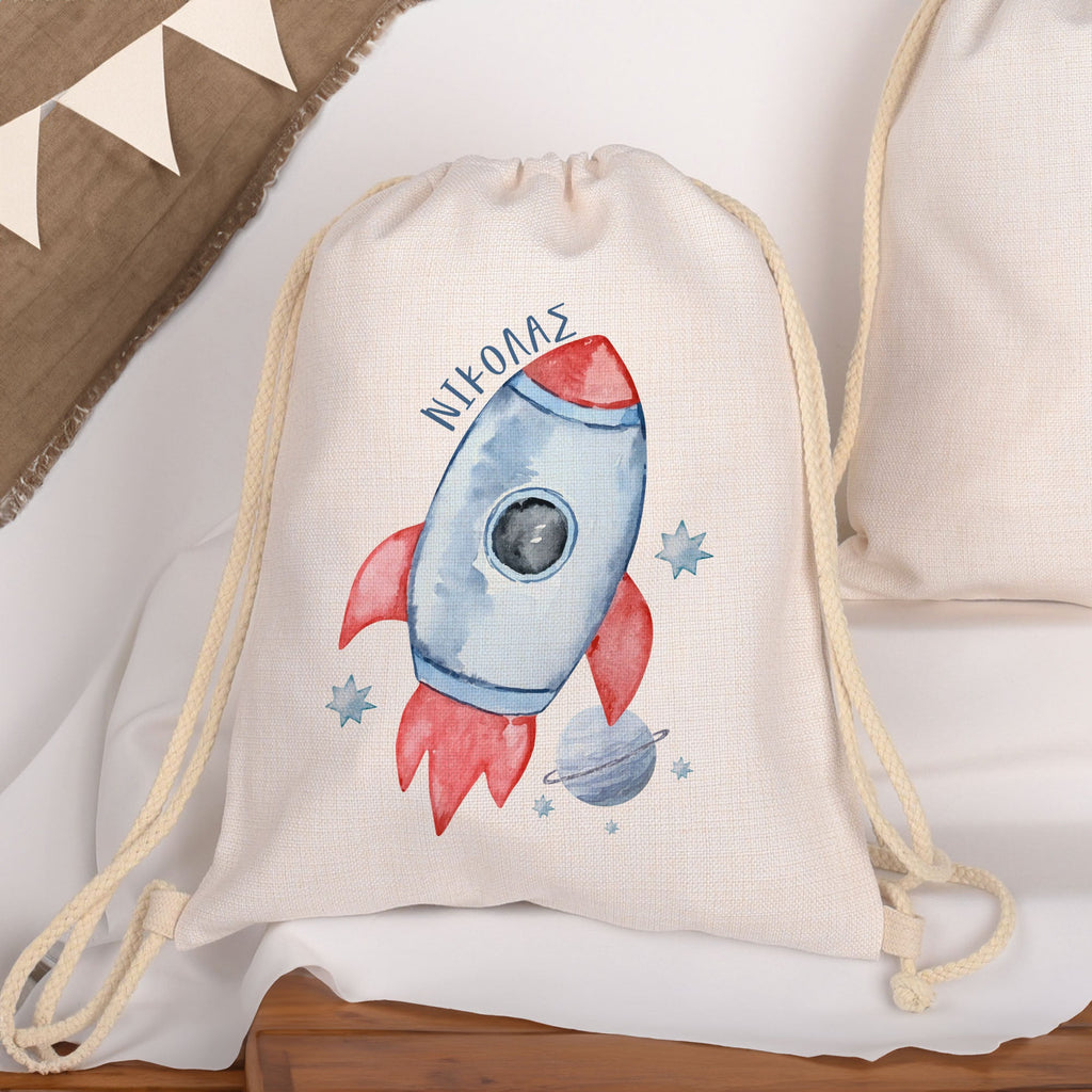 Spaceship - Drawstring Bag Linen - GOTShirts