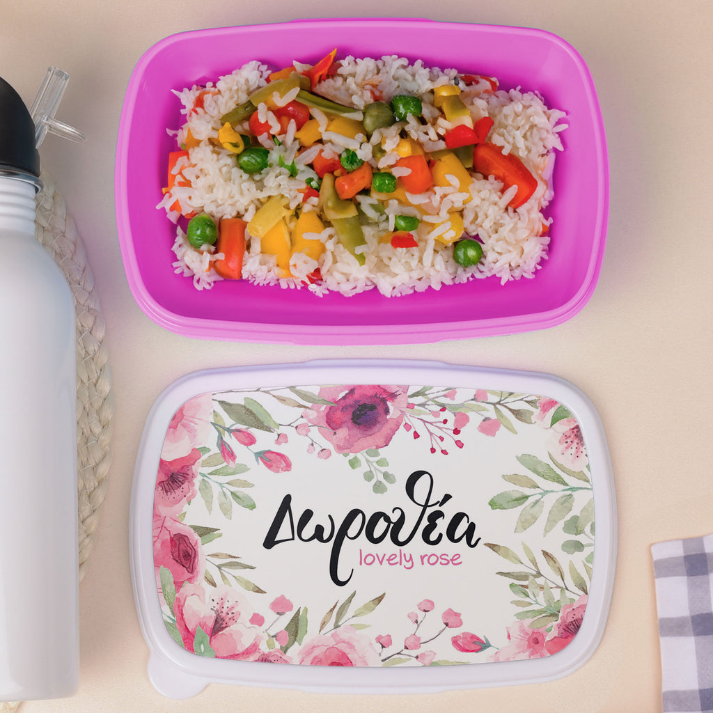 Lovely Rose - Plastic Lunch Box