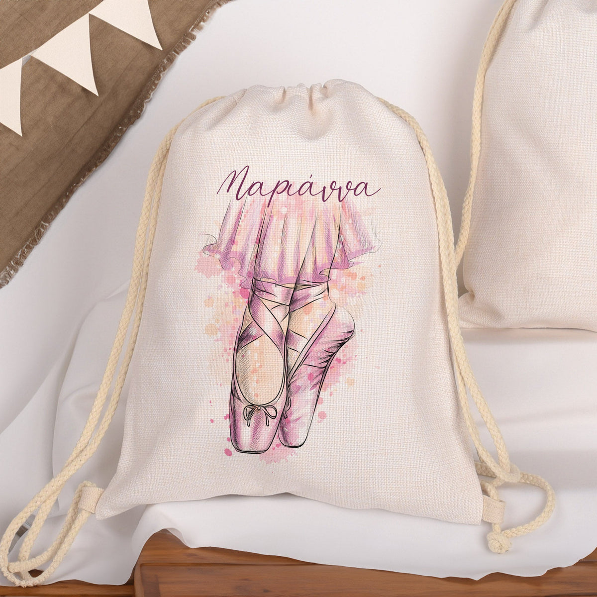Ballerina - Drawstring Bag Linen - GOTShirts