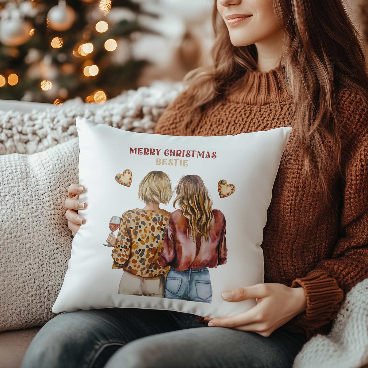 Besties - White Pillow - GOTShirts