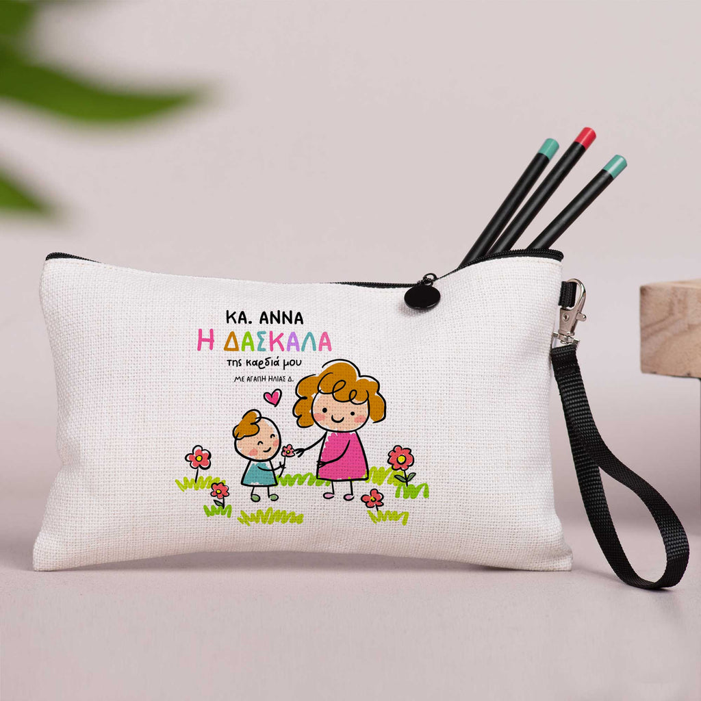 The Teacher Of My Heart - Linen Pencil Case - GOTShirts