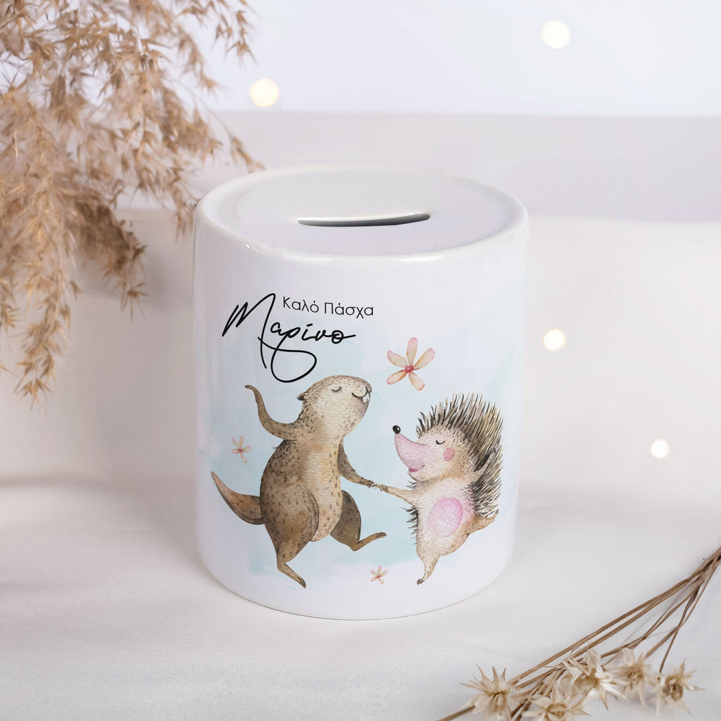 Squirrel & Hedgehog - Ceramic Money Bank - GOTShirts