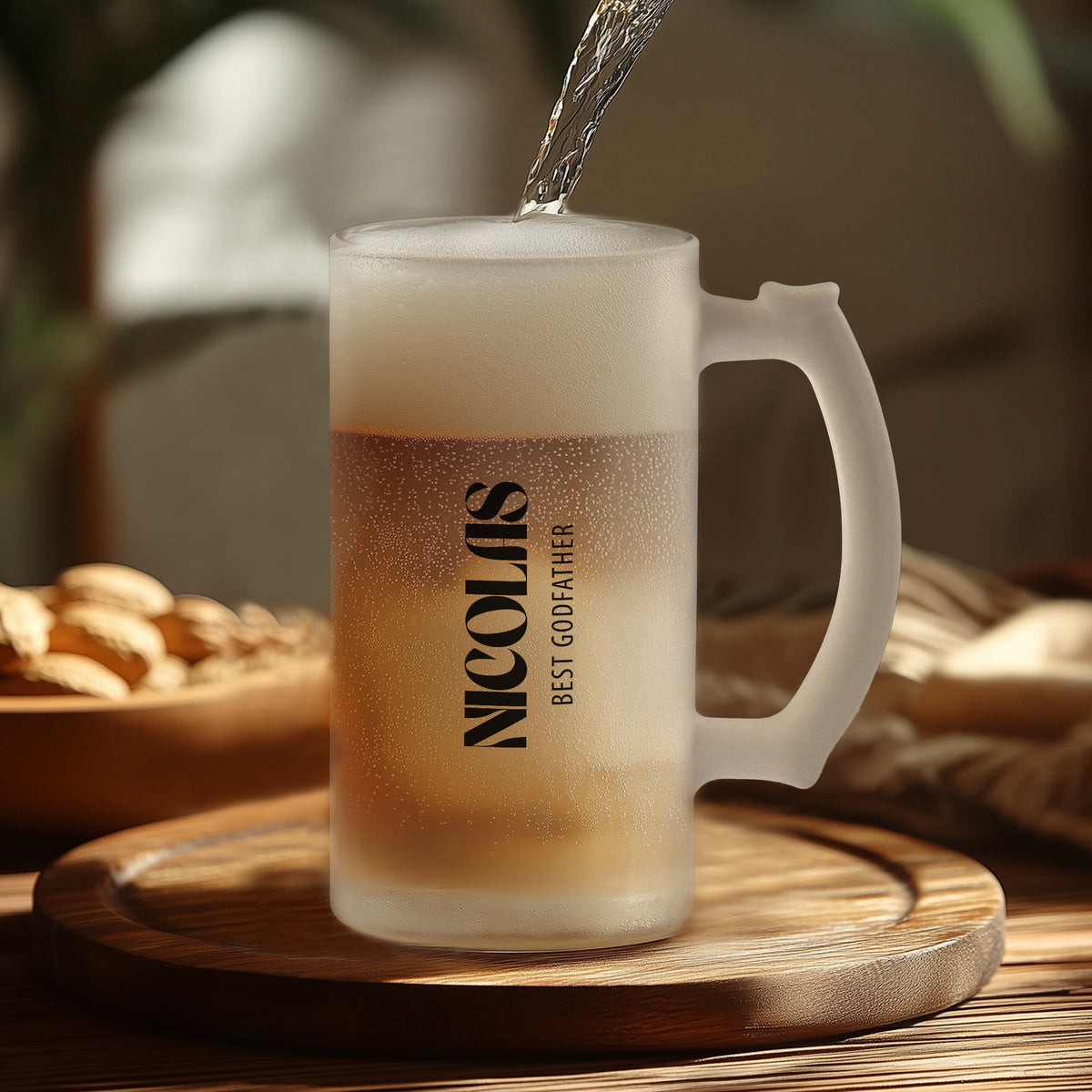 Best Godfather - Frosted Beer Glass - GOTShirts