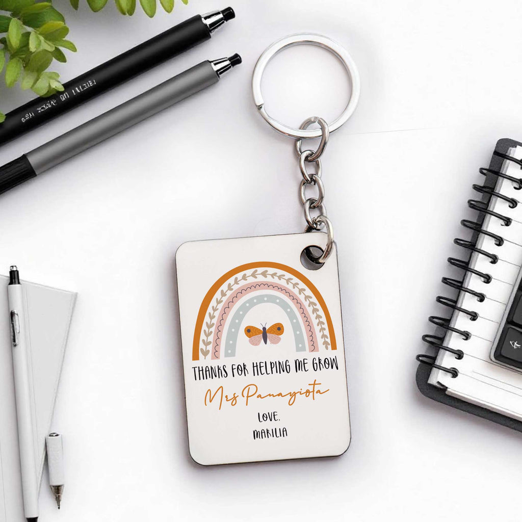 Teacher Rainbow - Wooden Keyring (One Side Print) - GOTShirts