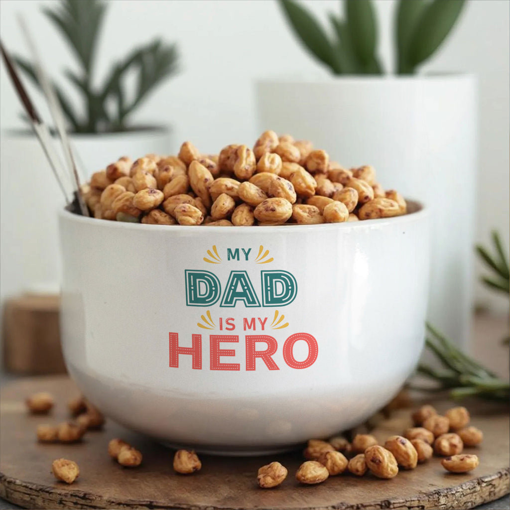 Personalized Ceramic Bowl - My Dad Is My Hero - GOTShirts