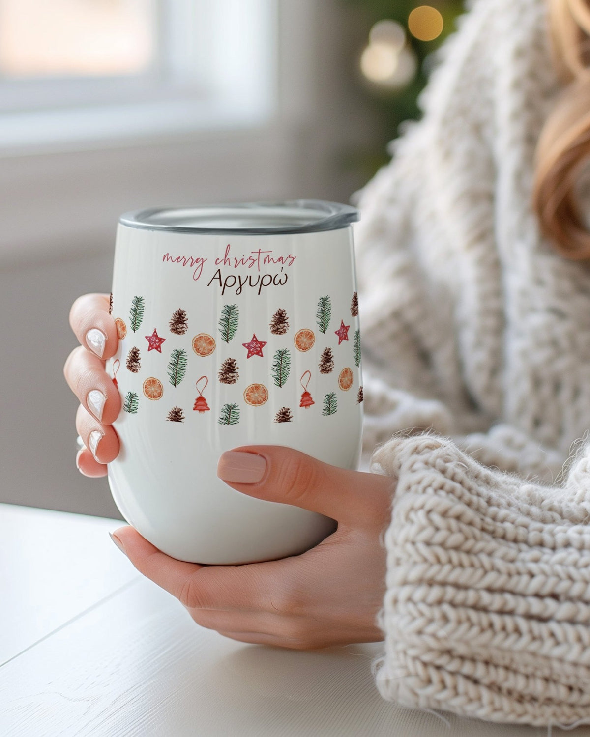 Christmas Pattern - Magnetic Puzzle & Wine Mug Gift Box - GOTShirts