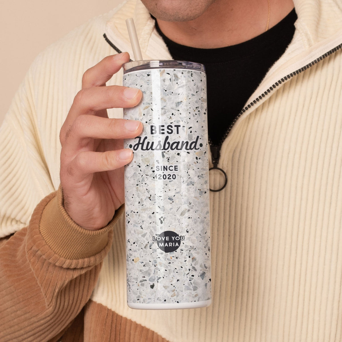 Best Husband - Stainless Steel Skinny Tumbler With Straw - GOTShirts