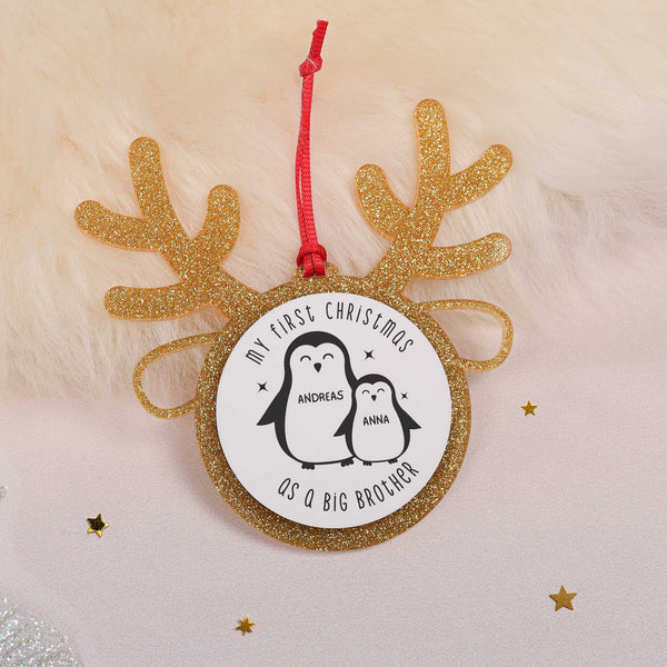 Penguins - Glitter Reindeer Ornament - GOTShirts
