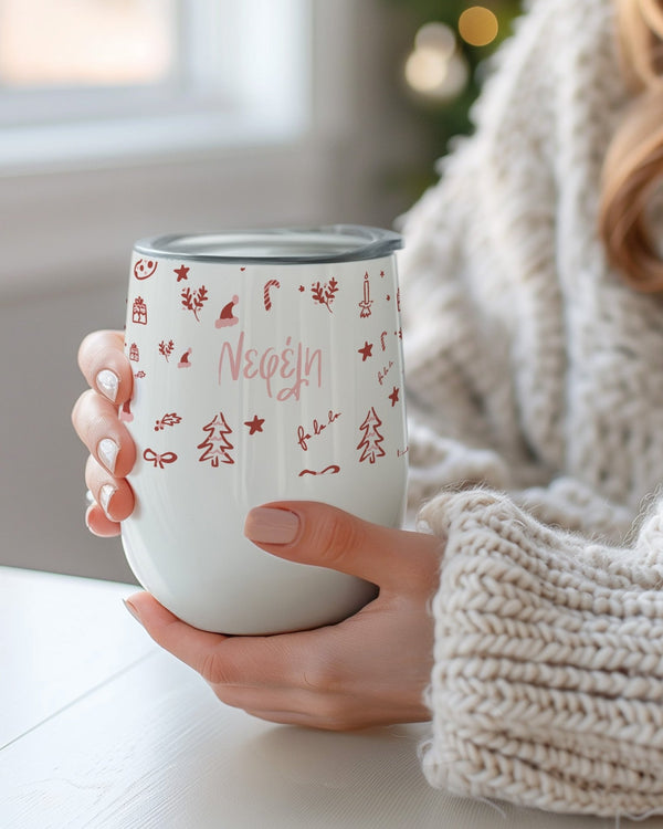 Christmas Elements Pattern - Magnetic Puzzle & Wine Mug Gift Box - GOTShirts