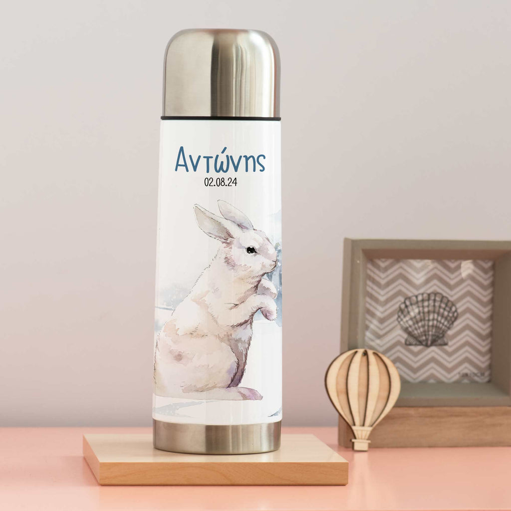 Watercolor Rabbit Boy - Stainless Steel Thermos 750ml - GOTShirts