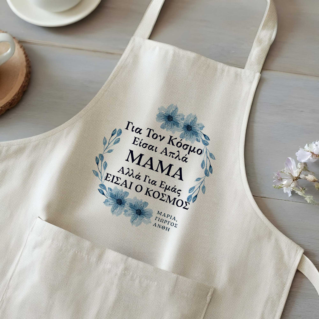 Mom Blue Flowers - Cooking Apron - GOTShirts